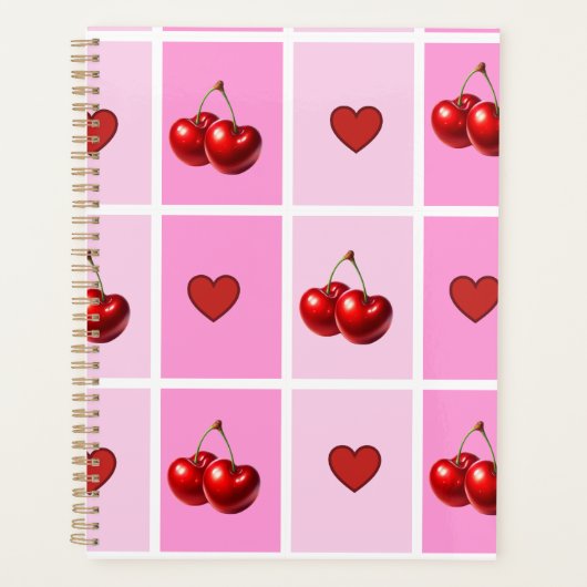 Benutzerdefiniertes Kirschherz Karomuster Planer (Vorderseite)