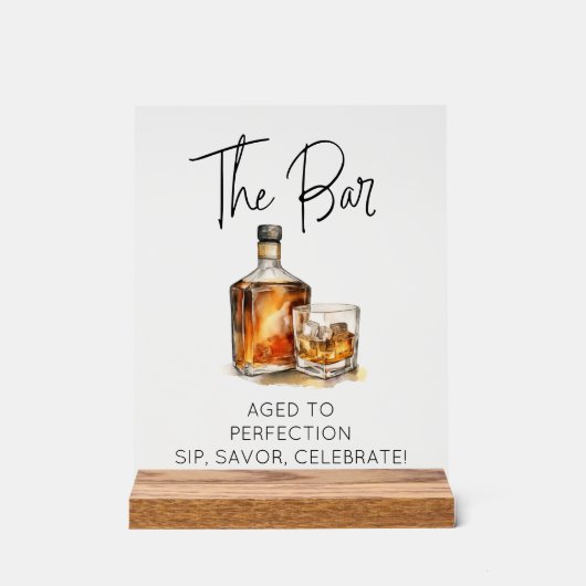 Benutzerdefiniertes klares Akryllisches Whiskey-Ba Acrylschild (Vorderseite)