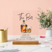 Benutzerdefiniertes klares Akryllisches Whiskey-Ba Acrylschild (Hochzeit)