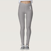 Benutzerdefiniertes Klassisches Heather-Grau mit S Leggings (Vorderseite)