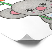 Benutzerdefiniertes Koala mit Blume Poster (Ecke)