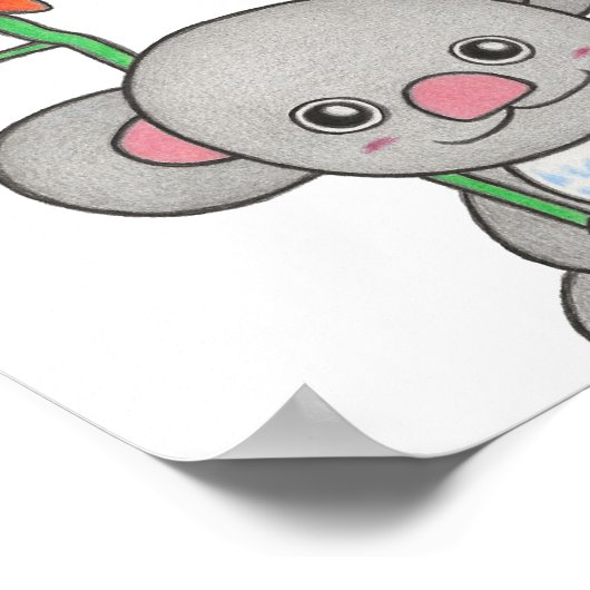 Benutzerdefiniertes Koala mit Blume Poster (Ecke)