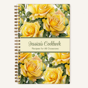 Benutzerdefiniertes Kochbuch Gelbe Rosen Rezepte N Notizblock