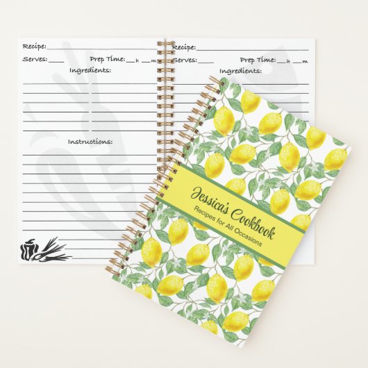 Benutzerdefiniertes Kochbuch mit Zitronen Notizblock (Innen)