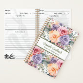 Benutzerdefiniertes Kochbuch Rosa Blume Rezepte No Notizblock (Innen)