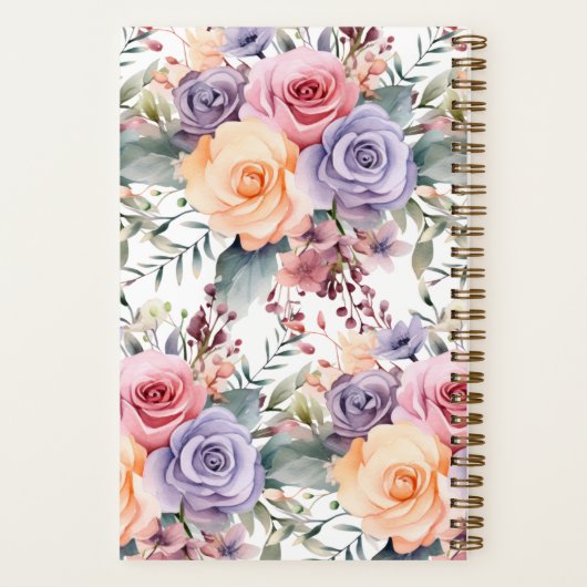 Benutzerdefiniertes Kochbuch Rosa Blume Rezepte No Notizblock (Rückseite)