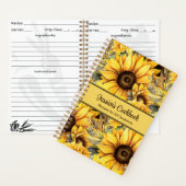 Benutzerdefiniertes Kochbuch Sonnenblumen Blume Re Notizblock (Innen)