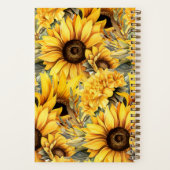 Benutzerdefiniertes Kochbuch Sonnenblumen Blume Re Notizblock (Rückseite)