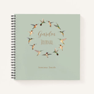 Benutzerdefiniertes Kolibris-Gartenjournal Notizblock