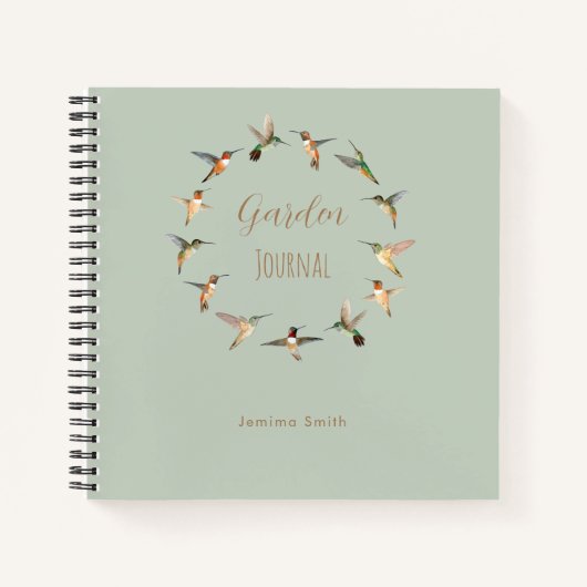 Benutzerdefiniertes Kolibris-Gartenjournal Notizblock (Vorderseite)