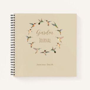 Benutzerdefiniertes Kolibris-Gartenjournal Notizblock