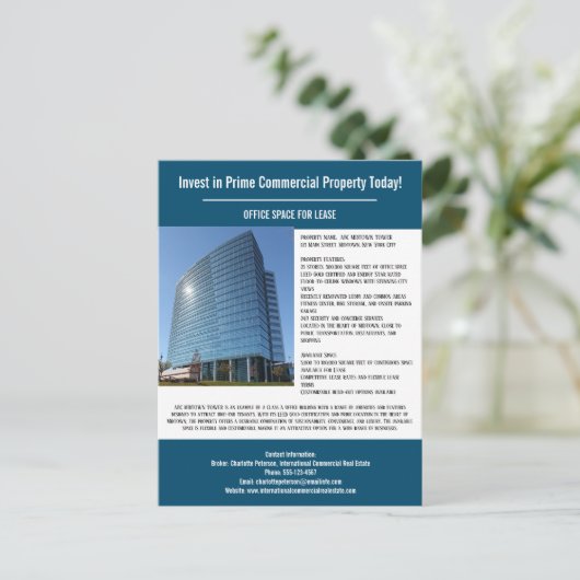 Benutzerdefiniertes Kommerzielles Real-Anwesen Postkarte (Stehend Vorderseite)