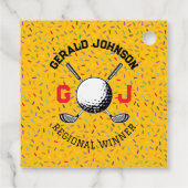 Benutzerdefiniertes Konfetti-Golf-Monogramm-Design Geschenkanhänger (Rückseite)