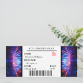 Benutzerdefiniertes Konzert-Ticket-Geschenk Mädche Einladung (Stehend Vorderseite)