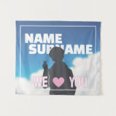 Benutzerdefiniertes Kpop-Idol-Support-Banner Ihr F Wandteppich (Vorderseite (Horizontal))