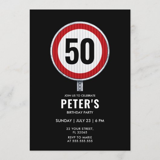 Benutzerdefiniertes kreiszeichen mit Alter Einladung (Vorderseite)