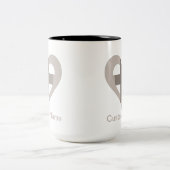 Benutzerdefiniertes Kreuz und Herz Zweifarbige Tasse (Mittel)