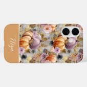 Benutzerdefiniertes Kürbis- und Blumen-Karo-Muster Case-Mate iPhone Hülle (Rückseite (Horizontal))