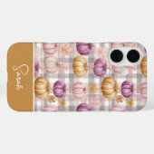 Benutzerdefiniertes Kürbis- und Blumen-Karo-Muster Case-Mate iPhone Hülle (Rückseite (Horizontal))