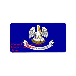 Benutzerdefiniertes Label mit Flag von Louisiana, Adressaufkleber