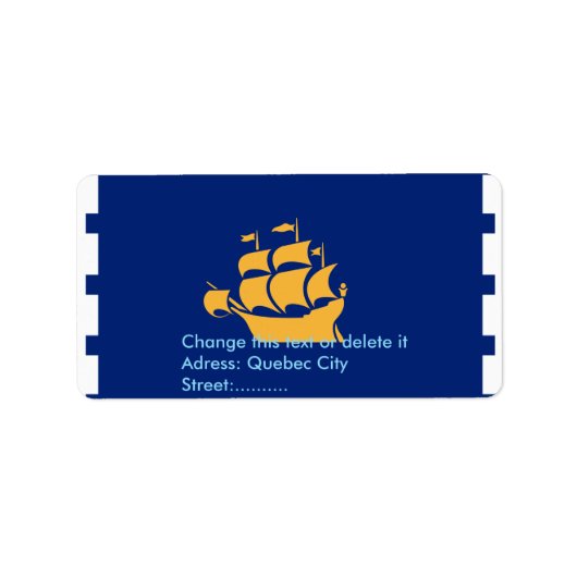 Benutzerdefiniertes Label mit Flagge von Québec Ci Adressaufkleber (Vorne)