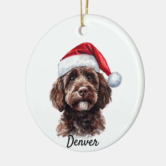 Benutzerdefiniertes Labradoodle Keramik Ornament (Links)