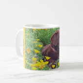 Benutzerdefiniertes Labrador Orange Poppies Placeh Kaffeetasse (Vorderseite Links)