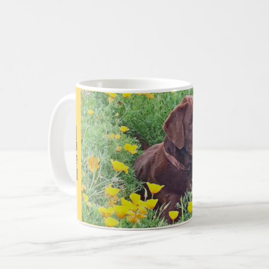 Benutzerdefiniertes Labrador Orange Poppies Placeh Kaffeetasse (Vorderseite Links)
