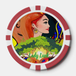 Benutzerdefiniertes Lady Luck 2 Paaar-Spielabend Pokerchips