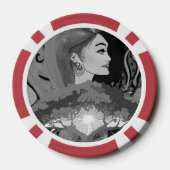 Benutzerdefiniertes Lady Luck 2 Paaar-Spielabend  Pokerchips (Rückseite)