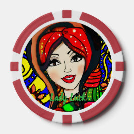 Benutzerdefiniertes Lady Luck 4 für Paare Spielabe Pokerchips