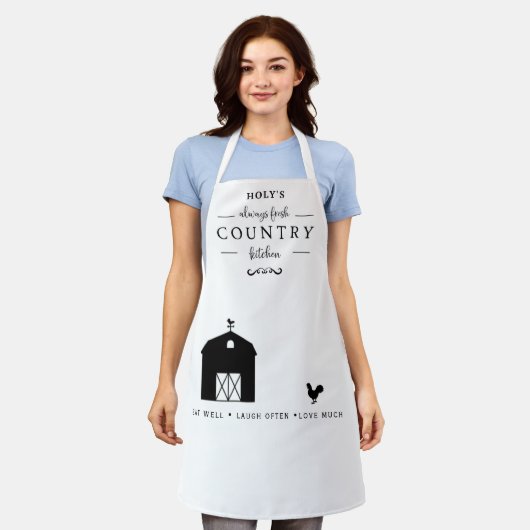 Benutzerdefiniertes Land, Stall und Raster Schwarz Schürze (Getragen)