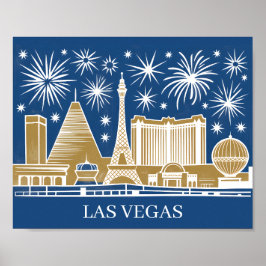 Benutzerdefiniertes Las Vegas Strip Skyline Vintag Poster