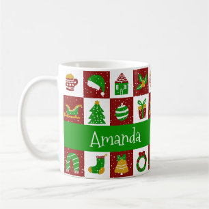 Benutzerdefiniertes lebendiges hellrotes Weihnacht Kaffeetasse