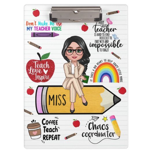 Benutzerdefiniertes Lehrer-Clip-Board – Geschenk z Klemmbrett (Vorderseite)