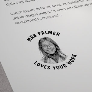 Benutzerdefiniertes Lehrer-Gesichtsfoto genehmigt Gummistempel