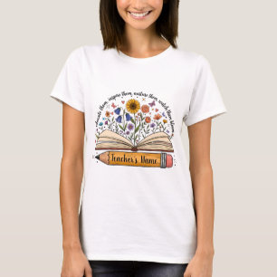 Benutzerdefiniertes Lehrer-Namens-Shirt   Florales T-Shirt