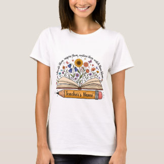 Benutzerdefiniertes Lehrer-Namens-Shirt | Florales T-Shirt