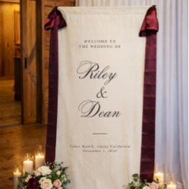 Benutzerdefiniertes Leinen-Hochzeitsschild, Stoff- Banner