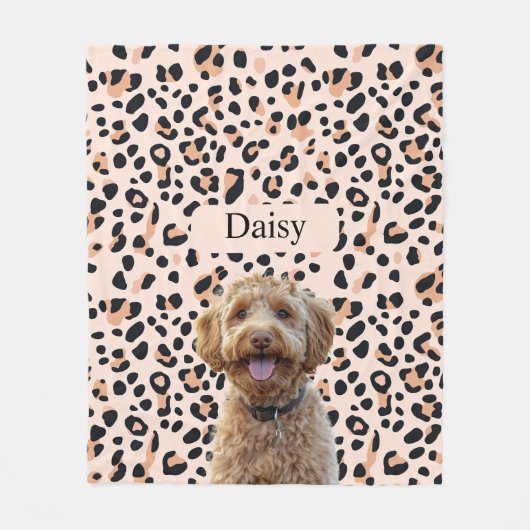Benutzerdefiniertes Leopard Print Hund-Foto mit Na Fleecedecke (Vorderseite)