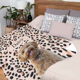 Benutzerdefiniertes Leopard Print Hund-Foto mit Na Fleecedecke