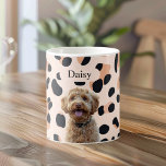 Benutzerdefiniertes Leopard Print Hund-Foto mit Na Kaffeetasse<br><div class="desc">Genießen Sie Ihren Morgenkaffee mit einer personalisierten Touch mit dieser maßgeschneiderten leopardendruckenden Kaffeemaschine-Tasse, die ein Foto Ihres geliebten Hundes und dessen Namen enthält. Das angesagte pastellrosa Leopardendesign verleiht dem Hotel einen stilvollen Flair und ist damit ein ideales Geschenk für Liebhaber von Haustieren und eine einzigartige Ergänzung Ihrer Küchenausstattung. Diese Tasse...</div>