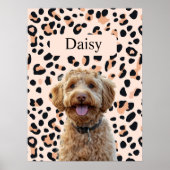 Benutzerdefiniertes Leopard Print Hund-Foto mit Na Poster (Vorne)