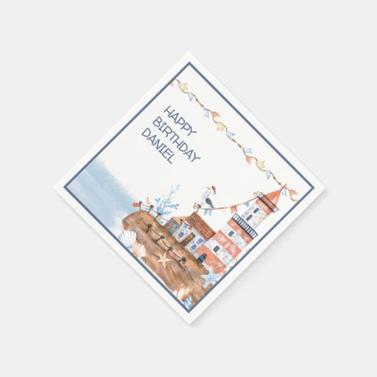 Benutzerdefiniertes Leuchtturm Serviette (Ecke)