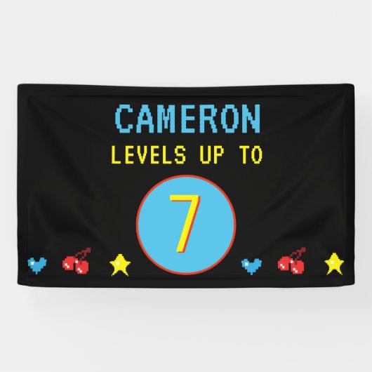 Benutzerdefiniertes Level Up Video Gamer 7. Geburt Banner (Horizontal)