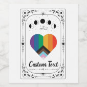 Benutzerdefiniertes LGBTQIA Pride Tarot Regenbogen Weinetikett (Einzelnes Label)