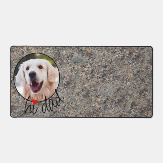 Benutzerdefiniertes Liebe-Herz Hi-Vater-Text auf M Schreibtischunterlage (Vorderseite)