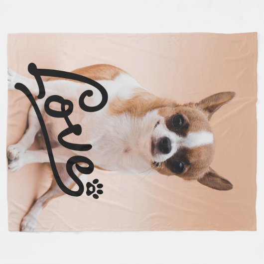 Benutzerdefiniertes Liebe Pad drucken Hund Lover F Fleecedecke (Vorderseite (Horizontal))