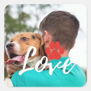 Benutzerdefiniertes LIEBE PW Druckkopf Lover Pet F Quadratischer Aufkleber
