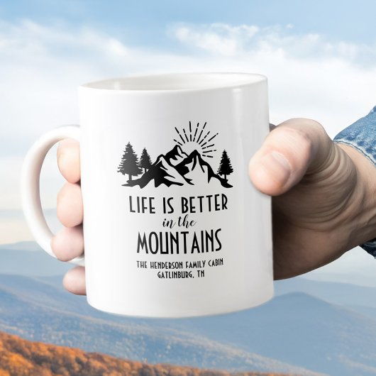 Benutzerdefiniertes LIfe ist besser in Mountains F Kaffeetasse